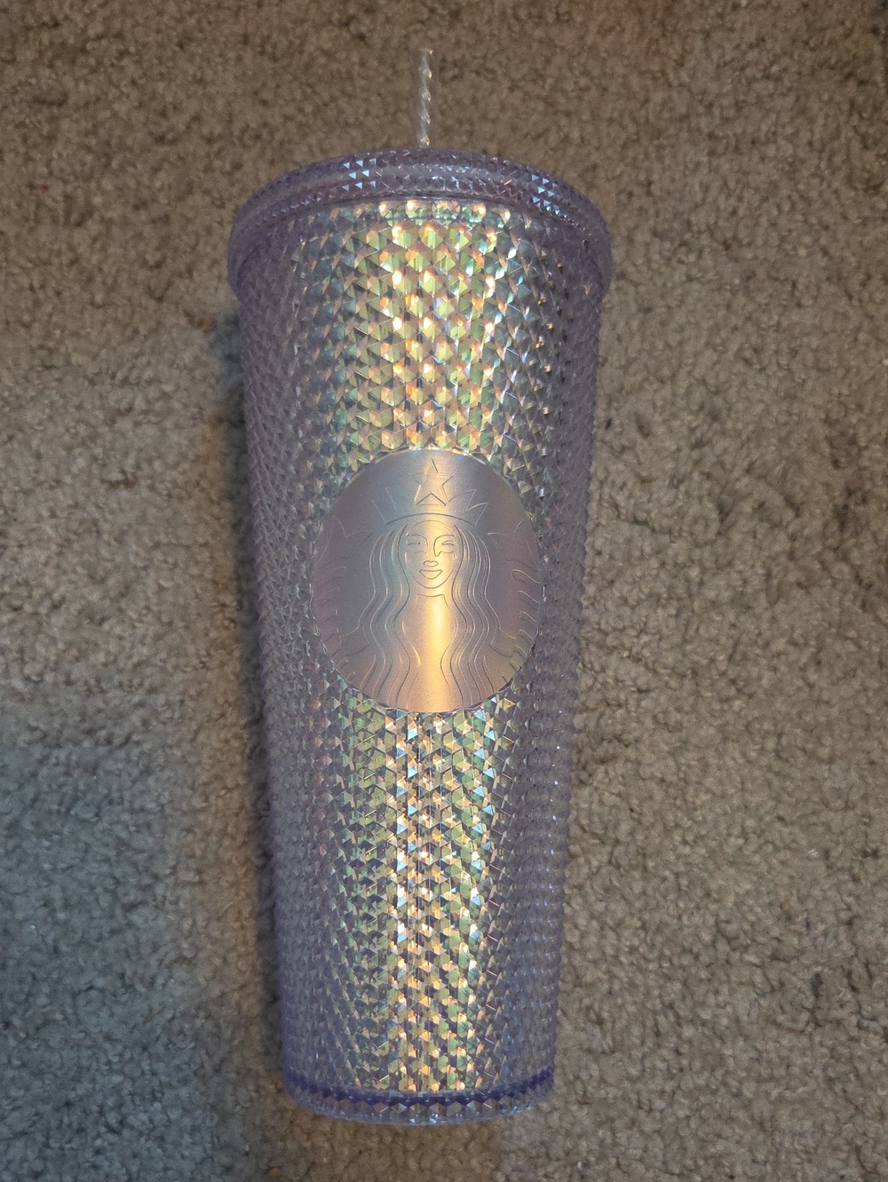 Starbucks Iridescent Lavender Studded Cold Cup with Holographic Finish